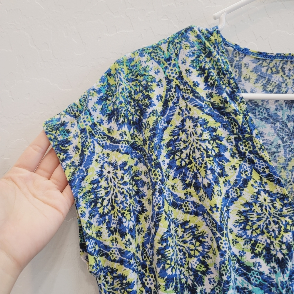 💕 Faded Glory Blue & Yellow Mini Dress Women's Size Medium - Picture 5 of 10